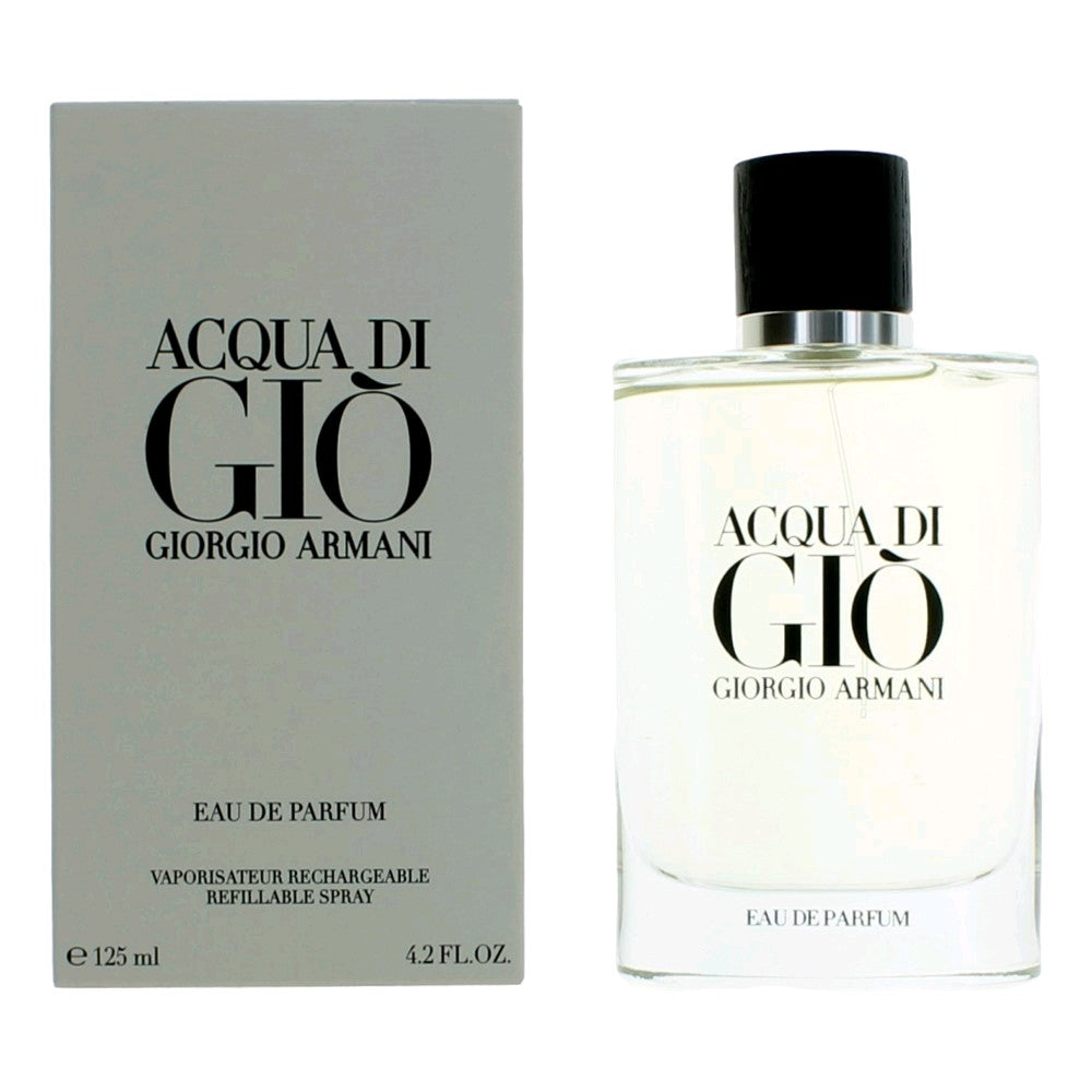 Acqua Di Gio by Giorgio Armani 4.2 oz Eau de Parfum Spray Refillable Cologne for Men