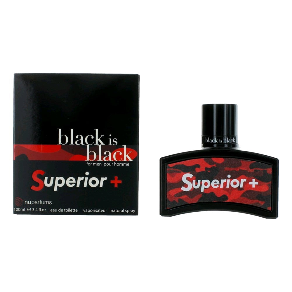 Black is Black Superior by Nu Parfumes 3.4 oz Eau de Toilette Spray Cologne for Men
