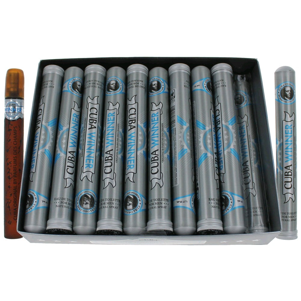 Cuba Winner by Cuba 1.17 oz Eau de Toilette Spray Cologne for Men Pack of 20