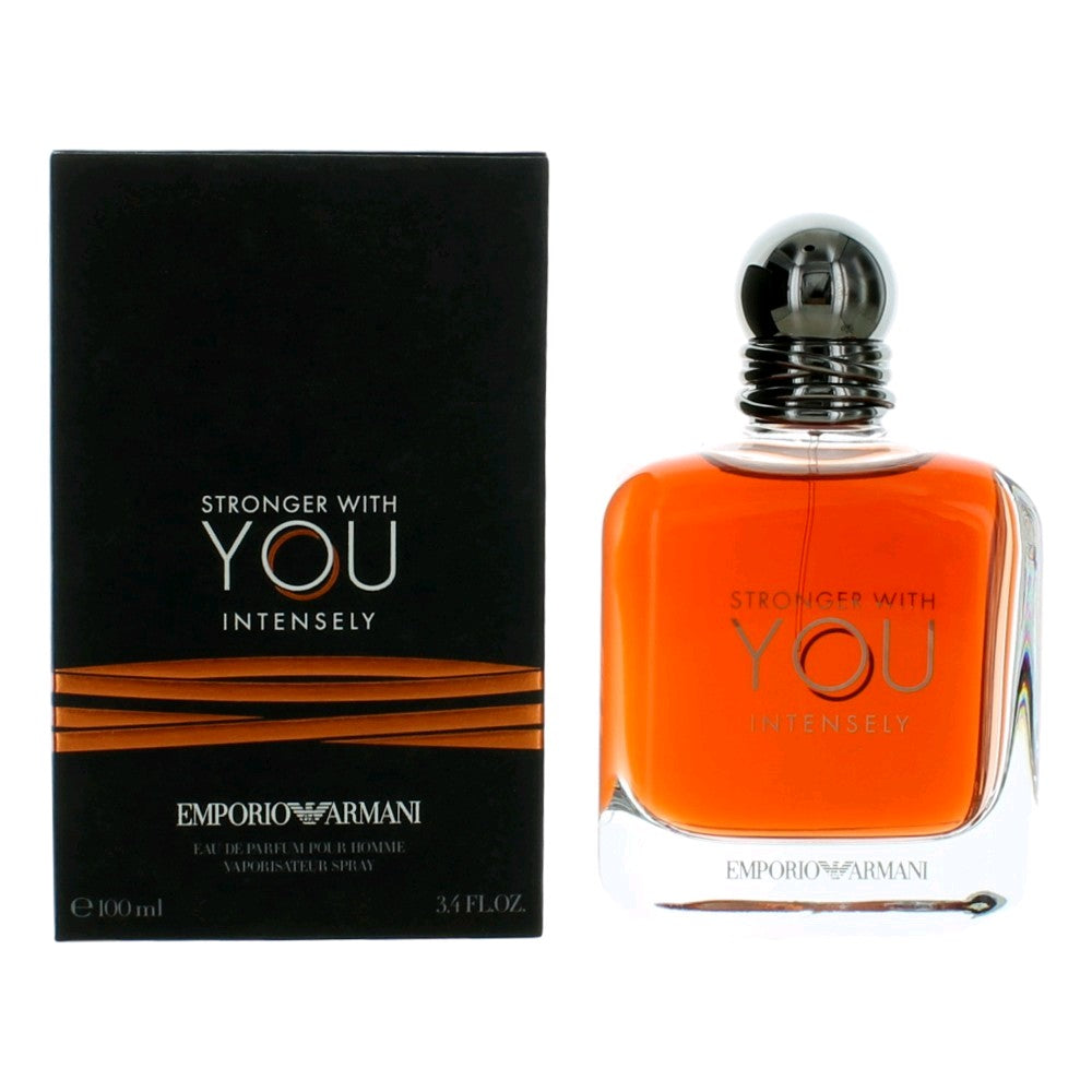 Stronger With You Intensely by Emporio Armani 3.4 oz Eau de Parfum Spray Cologne for Men