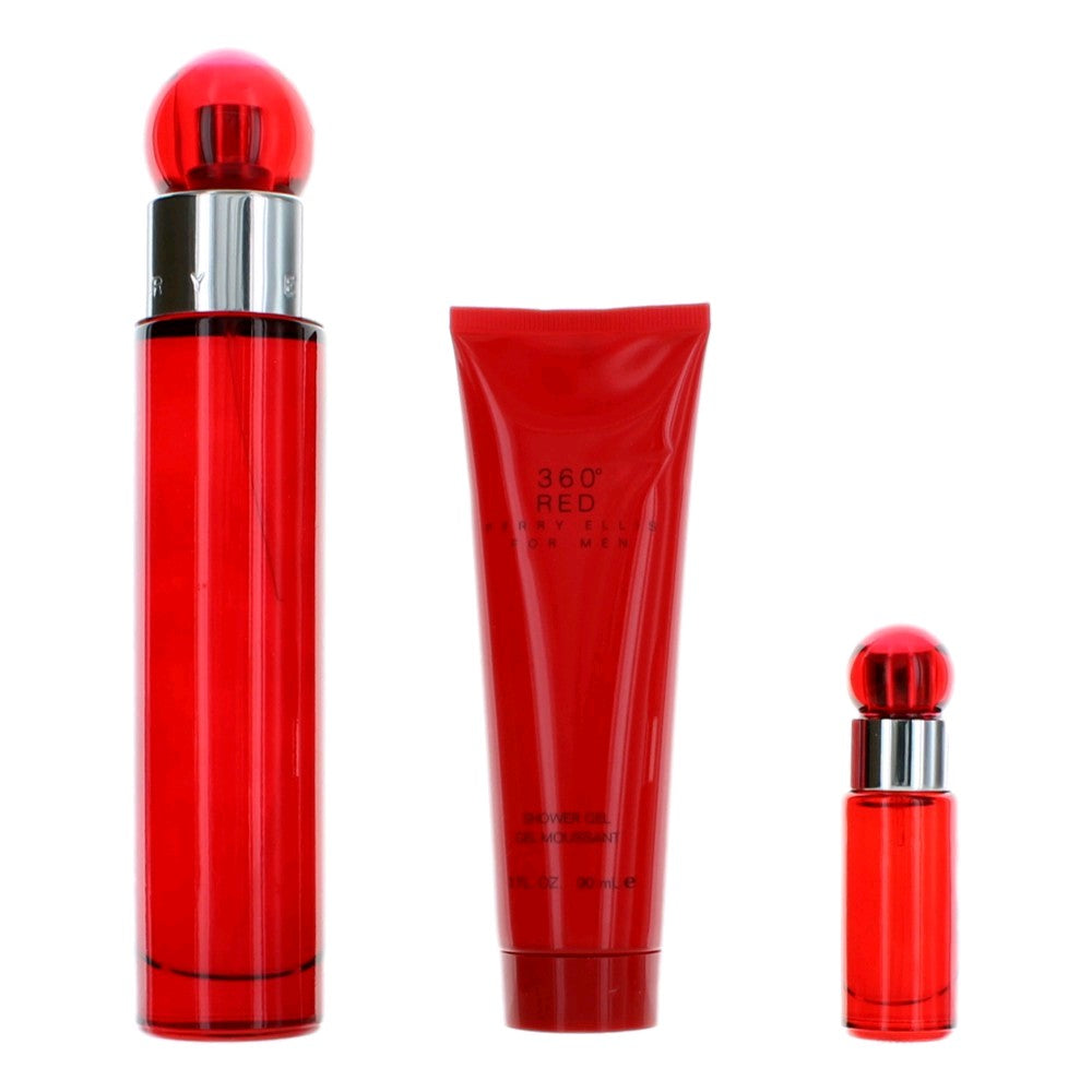Perry Ellis 360 Red by Perry Ellis 3 Piece Gift Set for Men