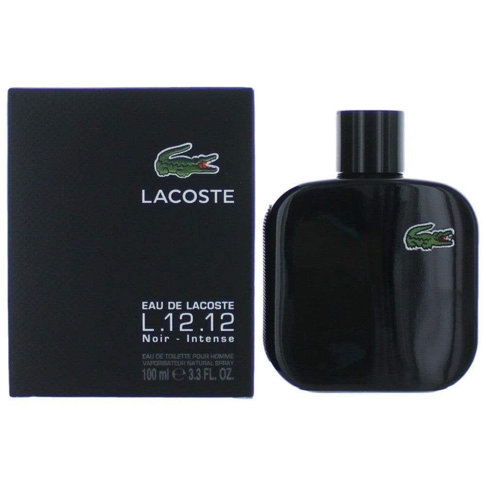 Lacoste L.12.12 Black Noir Intense by Lacoste 3.3 oz Eau de Toilette Spray Cologne for Men