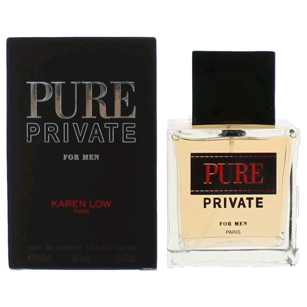Pure Private by Karen Low 3.4 oz Eau de Toilette Spray Cologne for Men