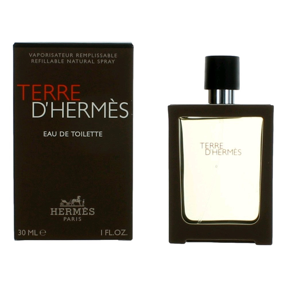 Terre D'Hermes by Hermes 1 oz Eau de Toilette Spray Refillable Cologne for Men