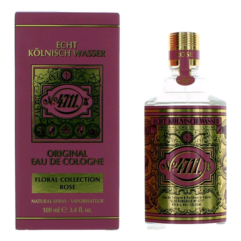 4711 Floral Collection Rose by 4711 3.4 oz Eau De Cologne Spray Perfume for Unisex