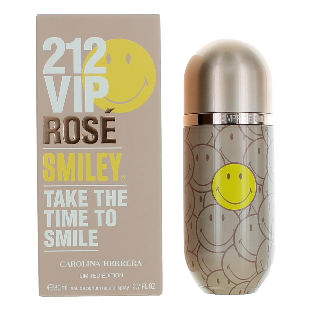 212 VIP Rose Smiley by Carolina Herrera 2.7 oz Eau de Parfum Spray Perfume for Women