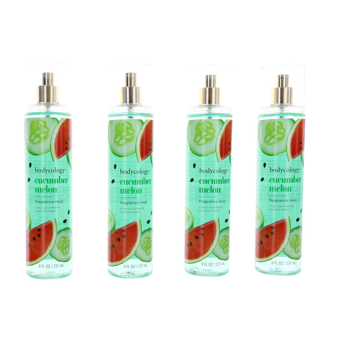 Cucumber Melon by Bodycology 4 Pack 8 oz Fragrance Mist for Women
