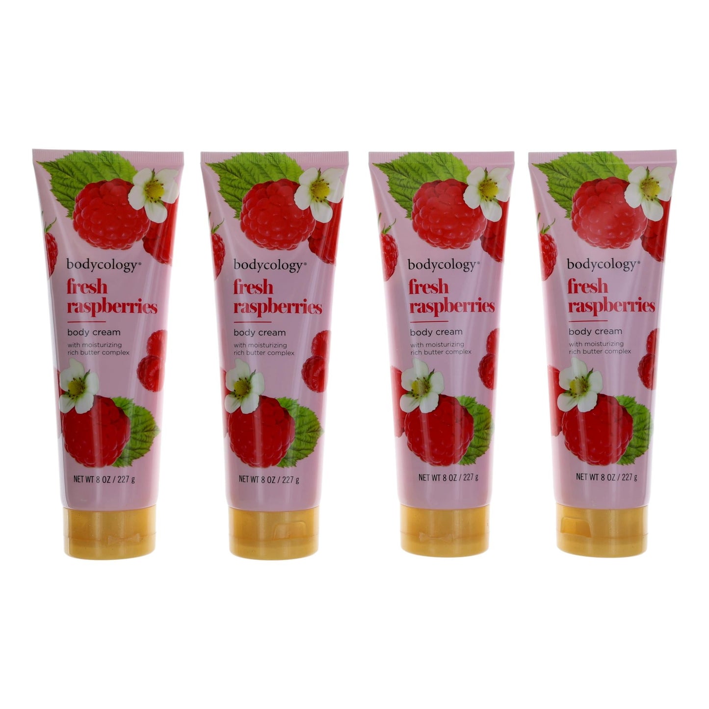 Fresh Raspberries by Bodycology 4 Pack 8 oz Moisturizing Body Cream Women