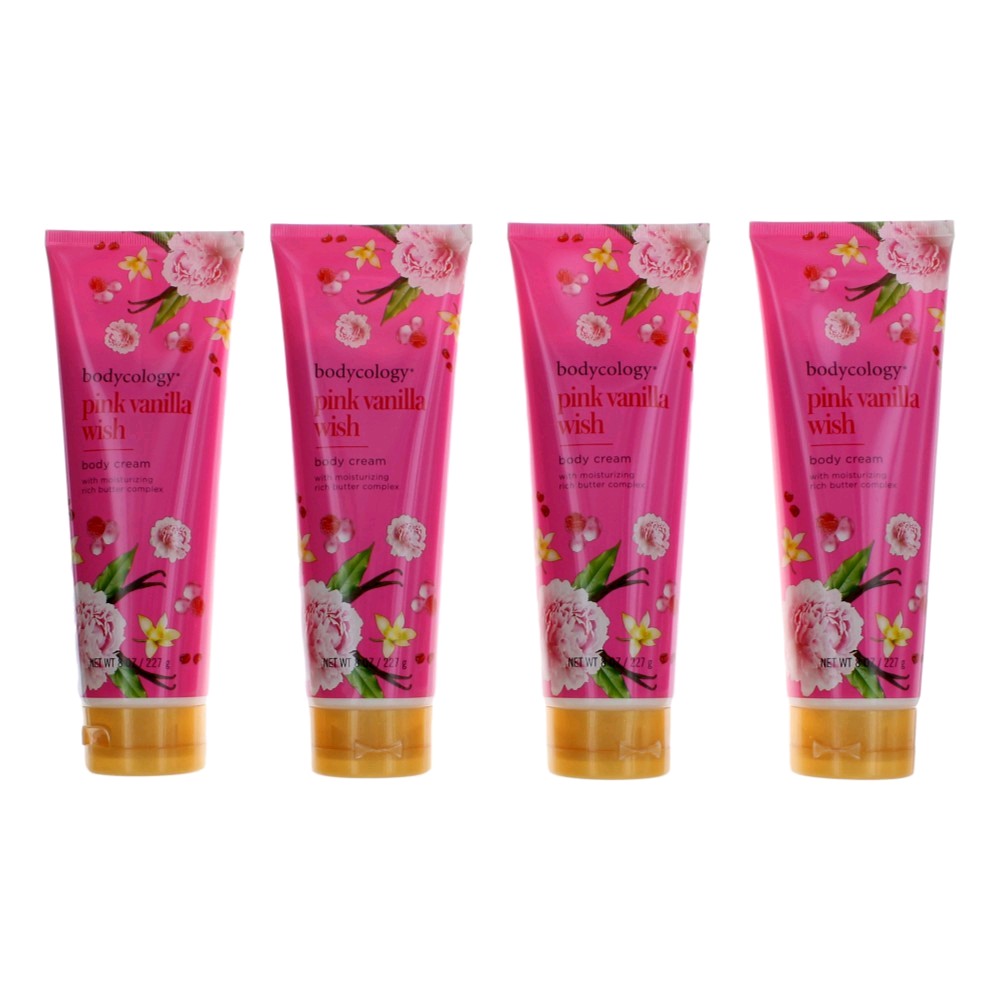 Pink Vanilla Wish by Bodycology 4 Pack 8 oz Moisturizing Body Cream Women