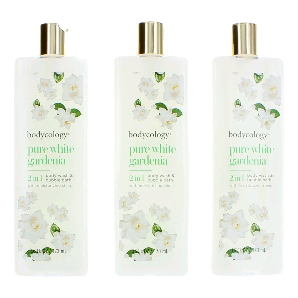 Pure White Gardenia 3 Pack 16 oz 2 in 1 Body Wash & Bubble Bath Women