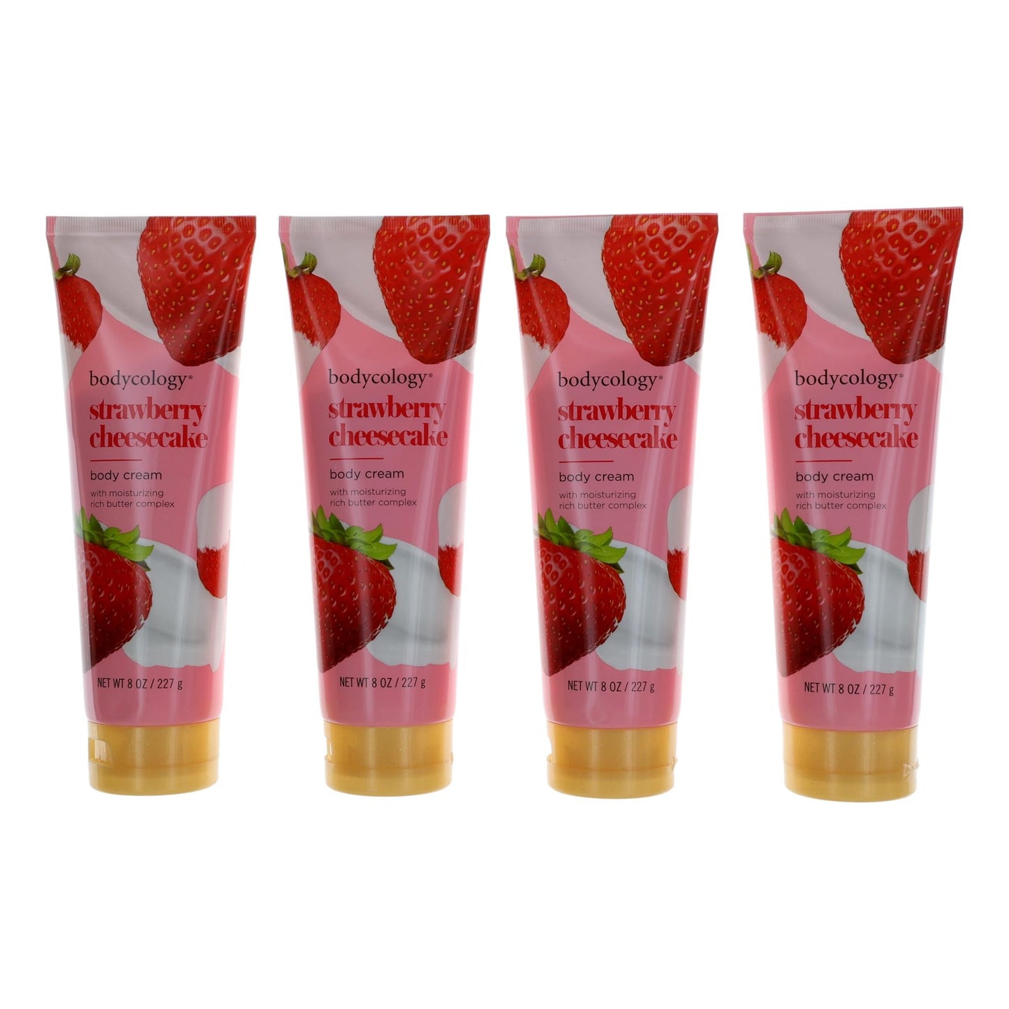 Strawberry Cheesecake by Bodycology 4 Pack 8 oz Moisturizing Body Cream Women