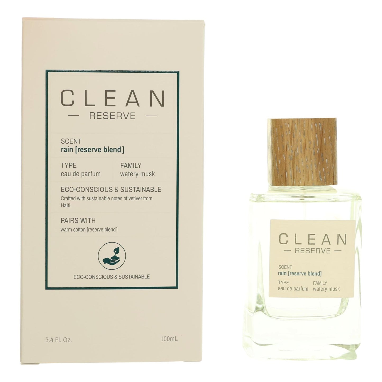 Clean Reserve Rain by Clean 3.4 oz Eau de Parfum Spray Perfume for Unisex