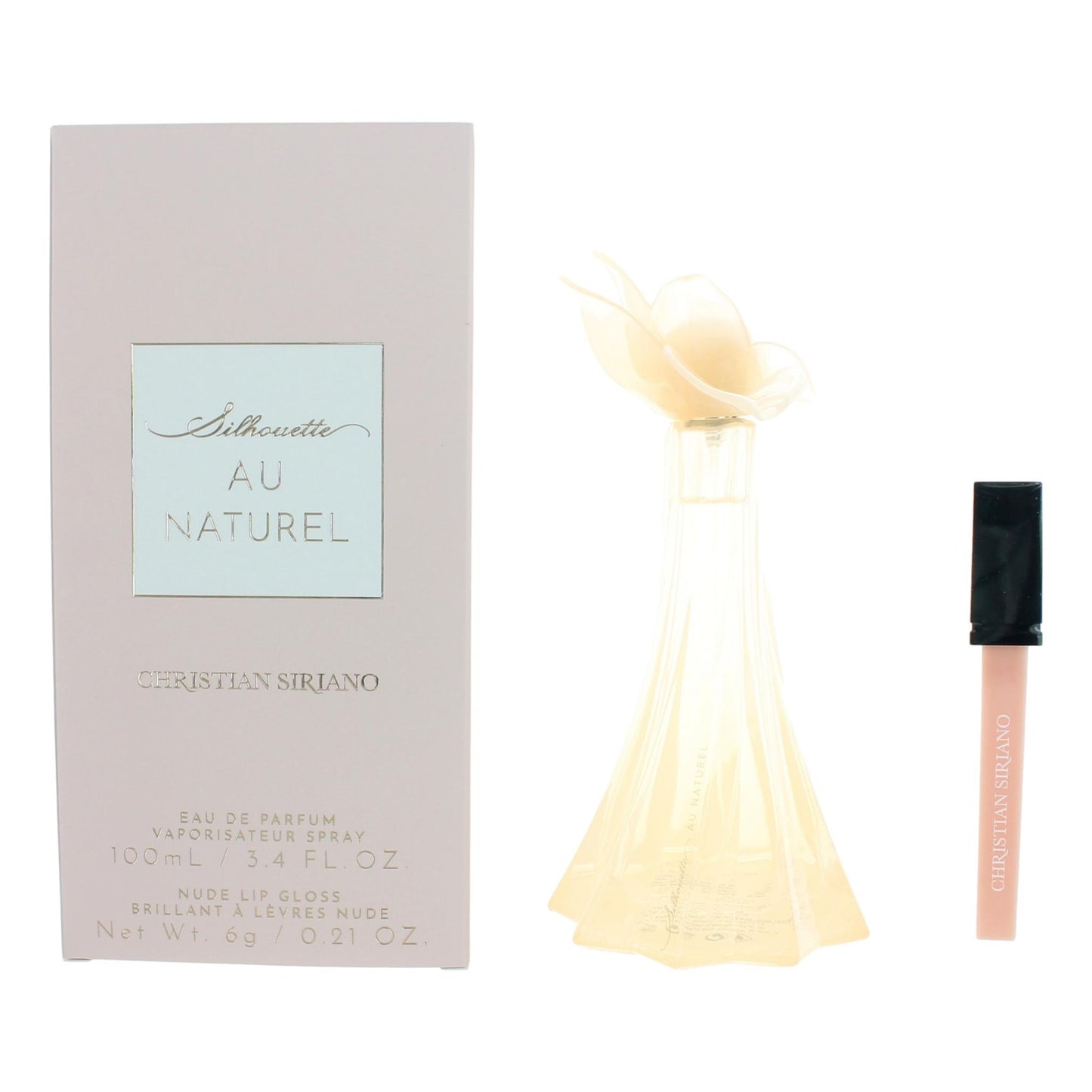 Silhouette Au Naturel by Christian Siriano 3.4 oz Eau de Parfum Spray Perfume for Women with Lip Gloss
