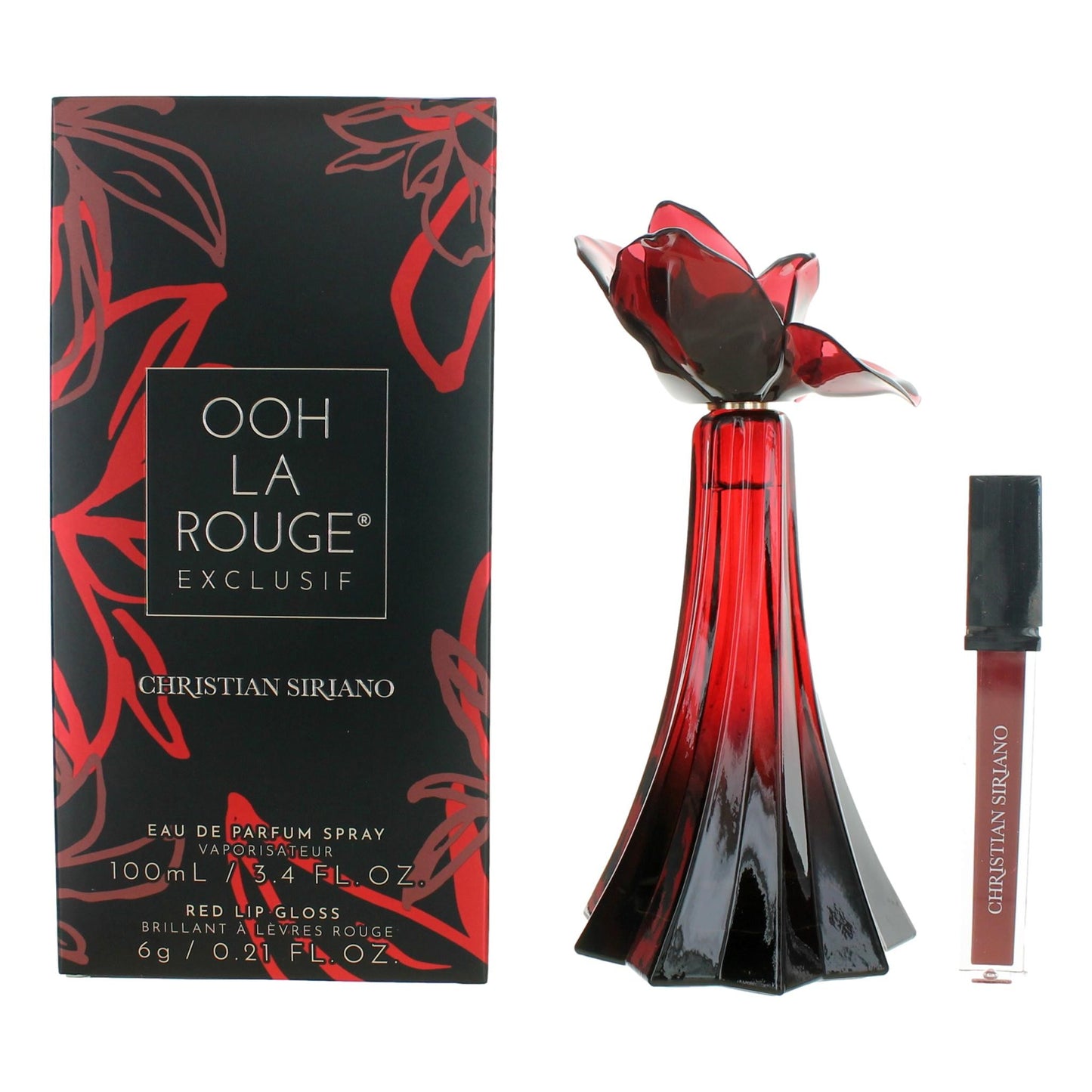 Ooh La Rouge Exclusif by Christian Siriano 3.4 oz Eau de Parfum Spray Perfume for Women with Lip Gloss