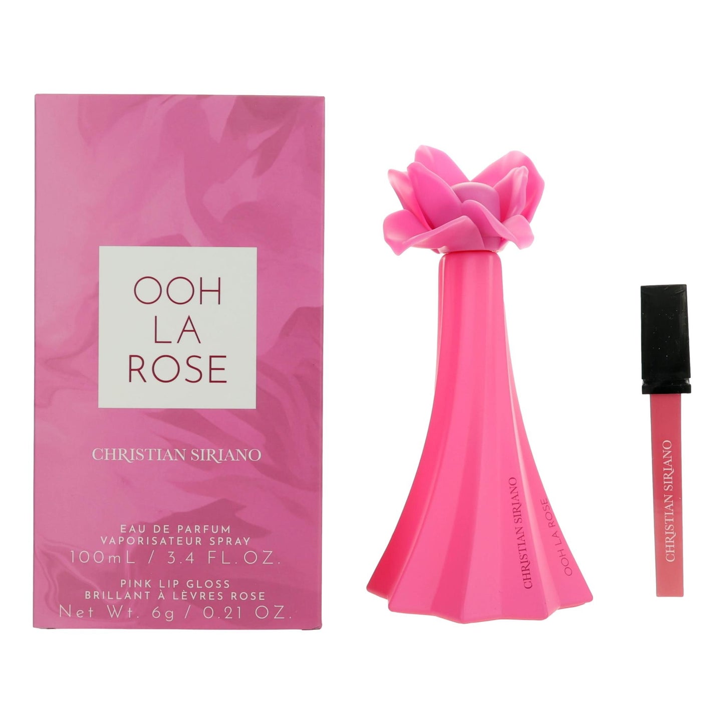 Ooh La Rose by Christian Siriano 3.4 oz Eau de Parfum Spray Perfume for Women with Lip Gloss