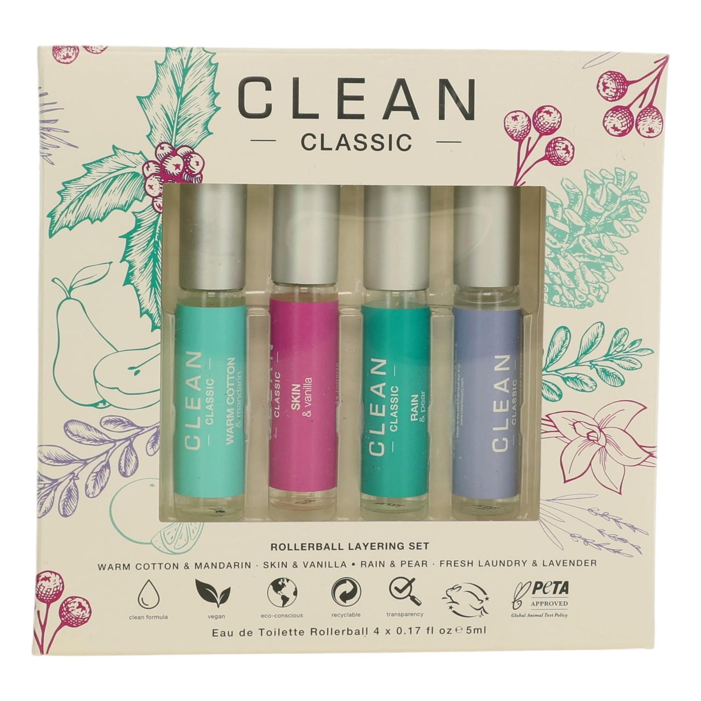 Clean by Clean 4 Piece Rollerball Layering Set for Women.