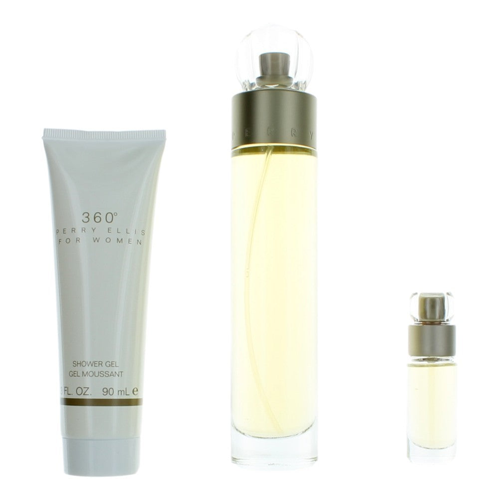 Perry Ellis 360 by Perry Ellis 3 Piece Gift Set for Women
