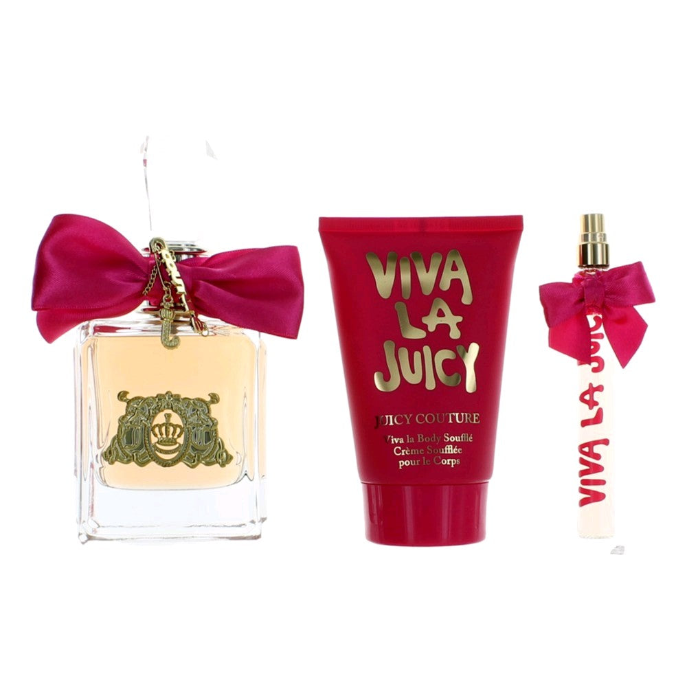 Viva La Juicy by Juicy Couture 3 Piece Gift Set for Women with 3.4