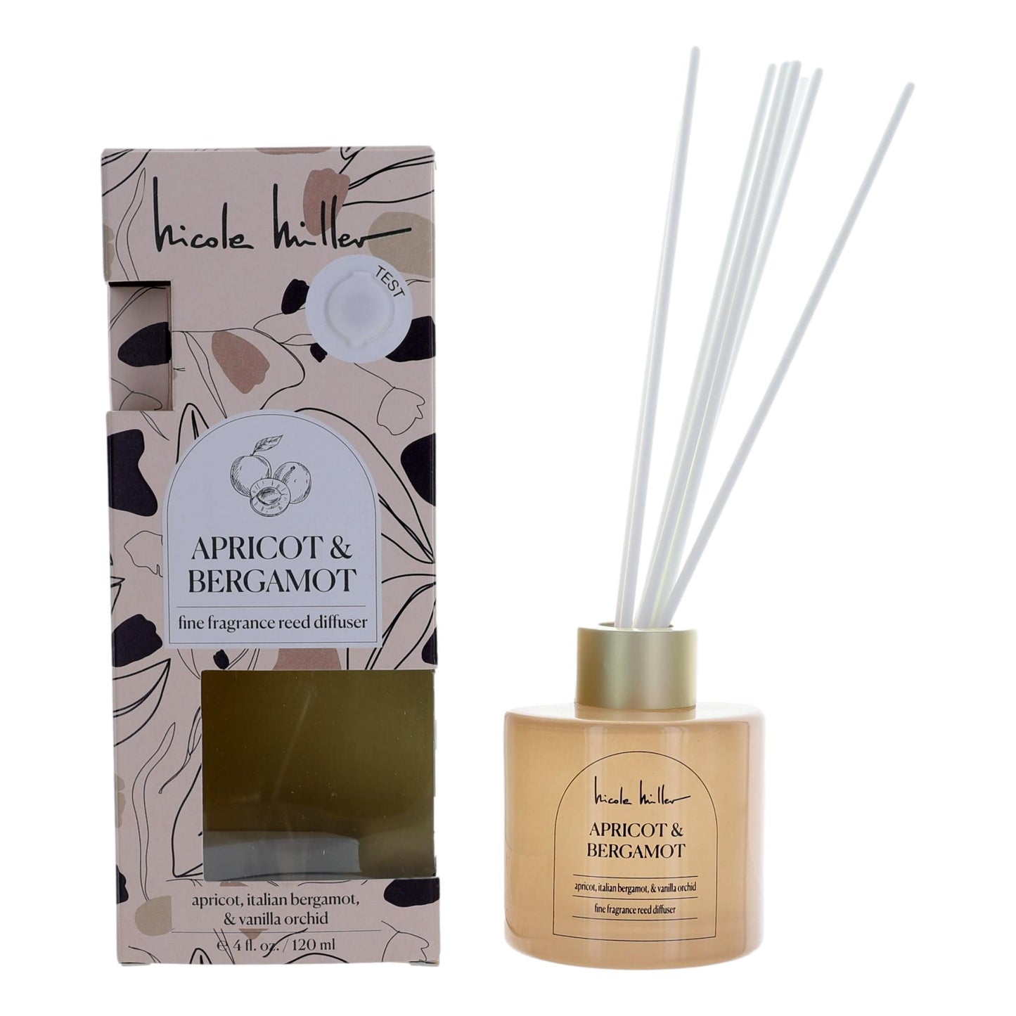 Apricot & Bergamot by Nicole Miller 4 oz Reed Diffuser - Apricot & Bergamot