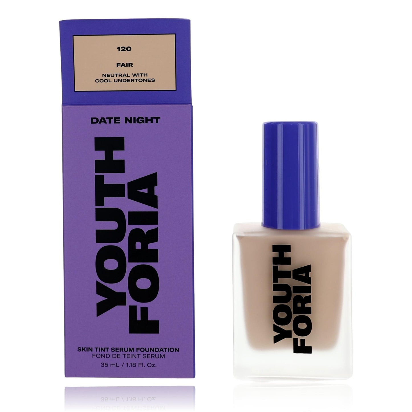 Date Night by Youthforia 1.18 oz Skin Tint Serum Foundation- 120 Fair
