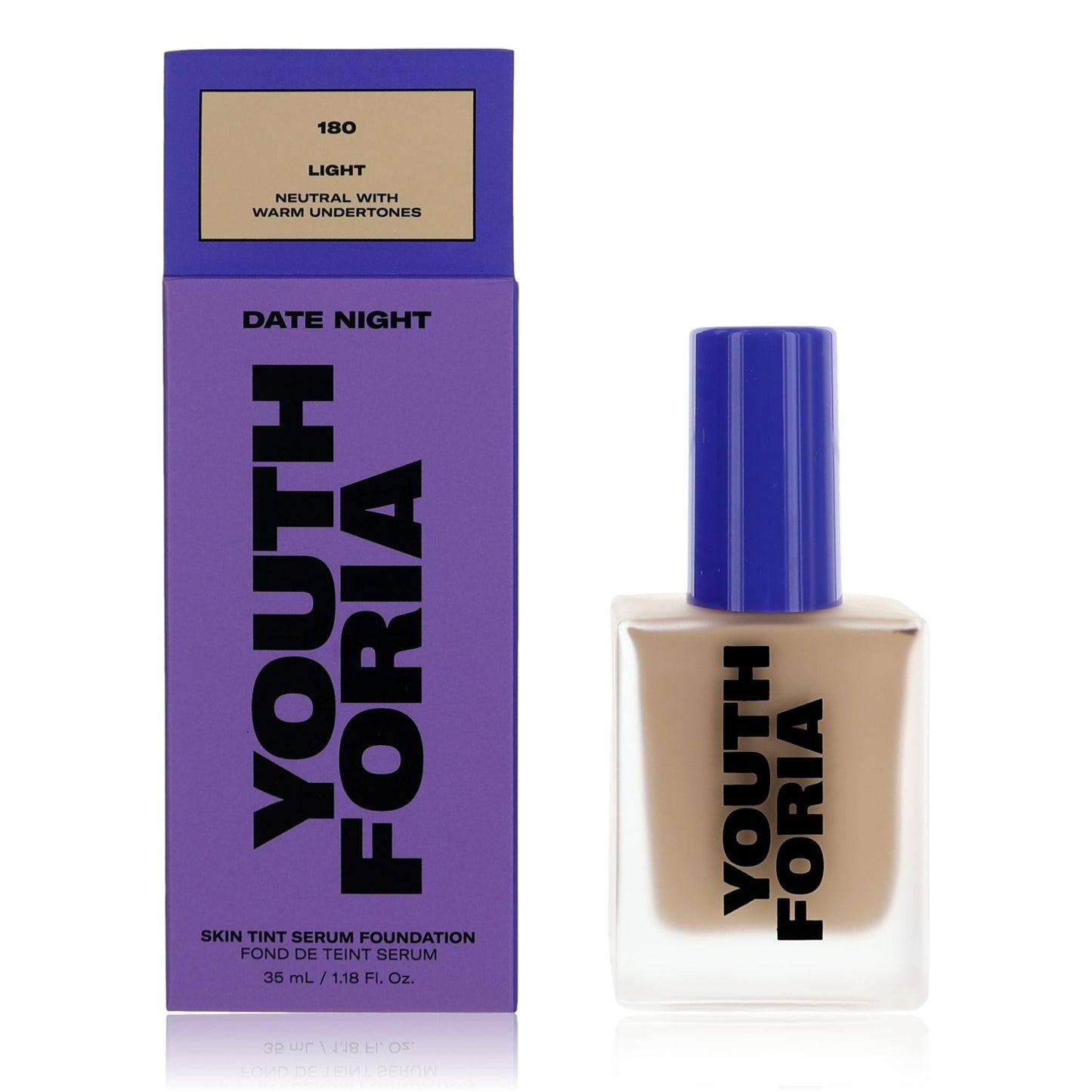 Date Night by Youthforia 1.18 oz Skin Tint Serum Foundation- 180 Light