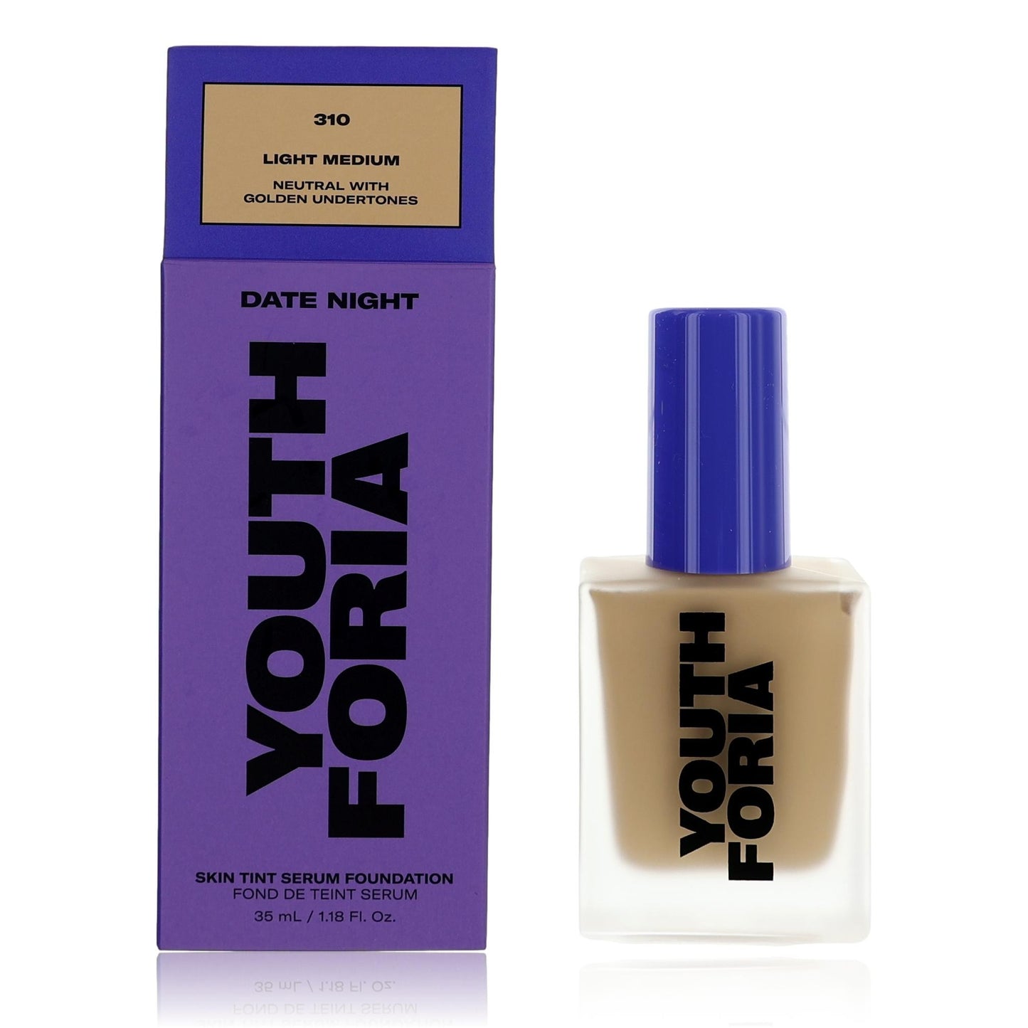 Date Night by Youthforia 1.18 oz Skin Tint Serum Foundation- 310 Light Medium