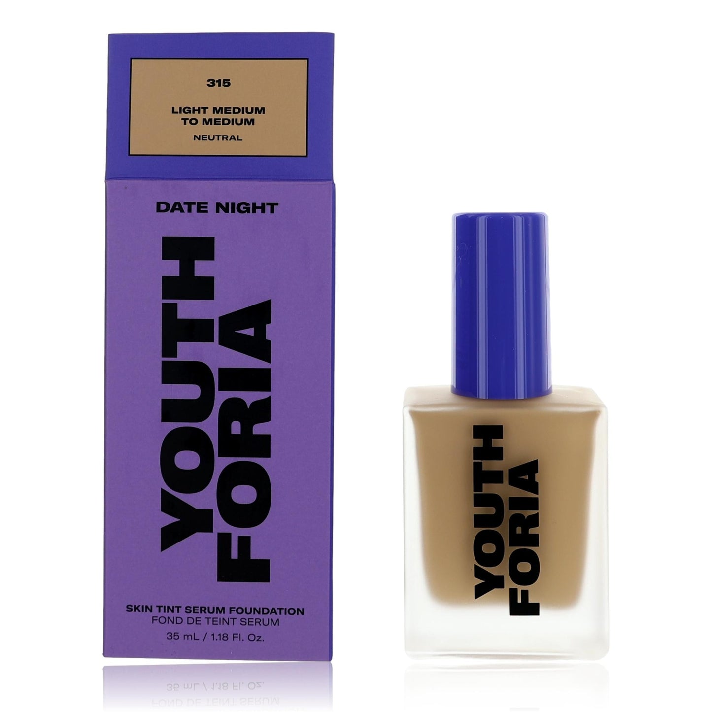 Date Night by Youthforia 1.18 oz Skin Tint Serum Foundation- 315 Light Medium to Medium