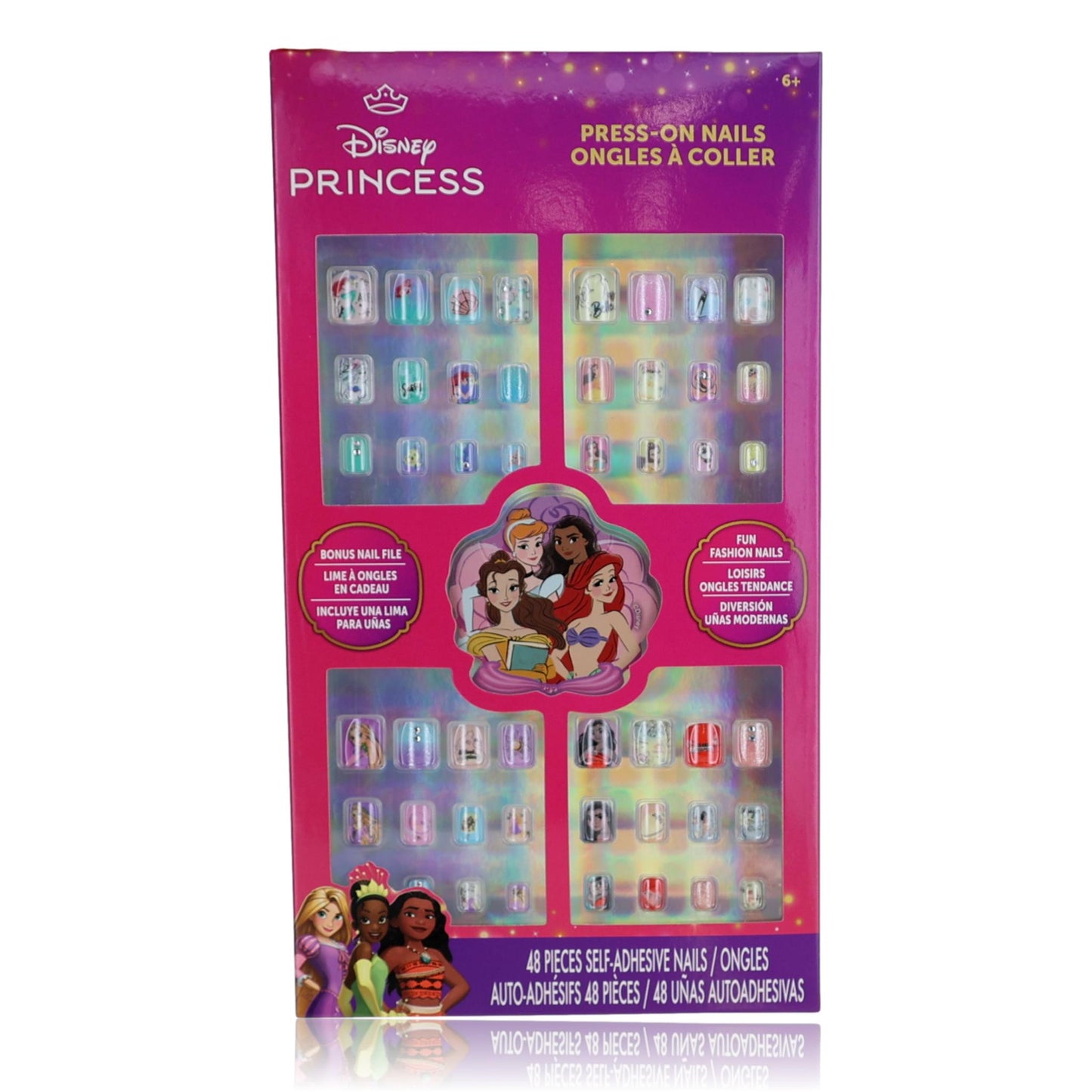 Disney Princess Press-On Nails by Disney 48 Piece Set for Kids