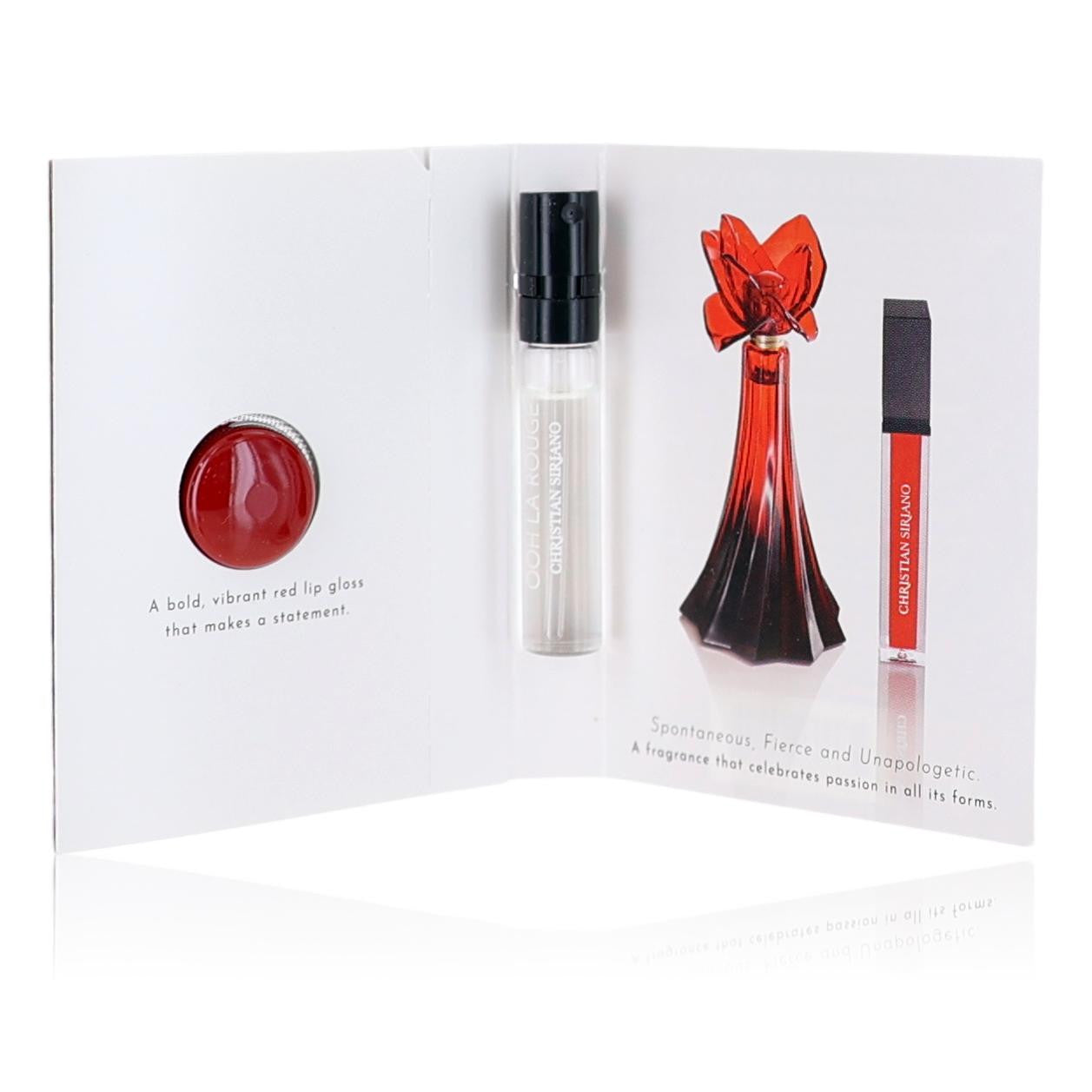 Ooh La Rouge by Christian Siriano 0.06 oz Eau De Parfum Spray Perfume for Women Sample with Lip Gloss 30 Pack