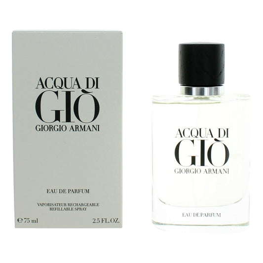 Acqua Di Gio by Giorgio Armani 2.5 oz Eau de Parfum Spray Refillable Cologne for Men