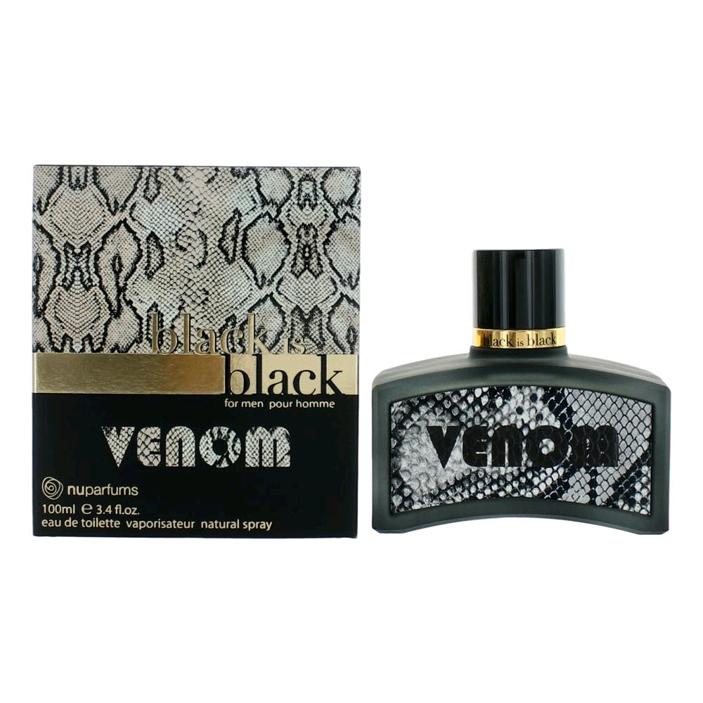 Black is Black Venom by NuParfums 3.4 oz Eau de Toilette Spray Cologne for Men