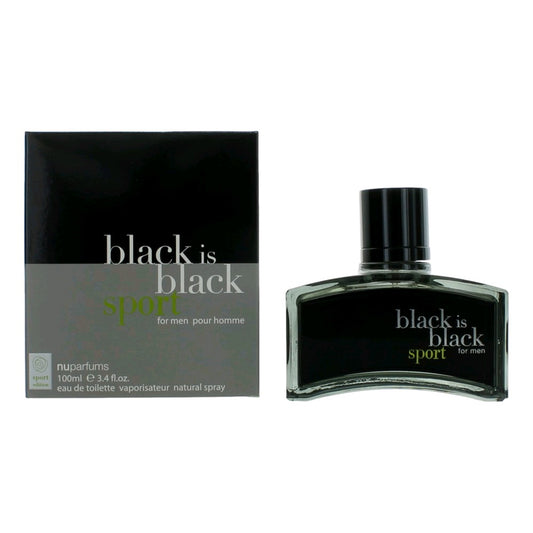 Black is Black Sport by NuParfums 3.4 oz Eau de Toilette Spray Cologne for Men