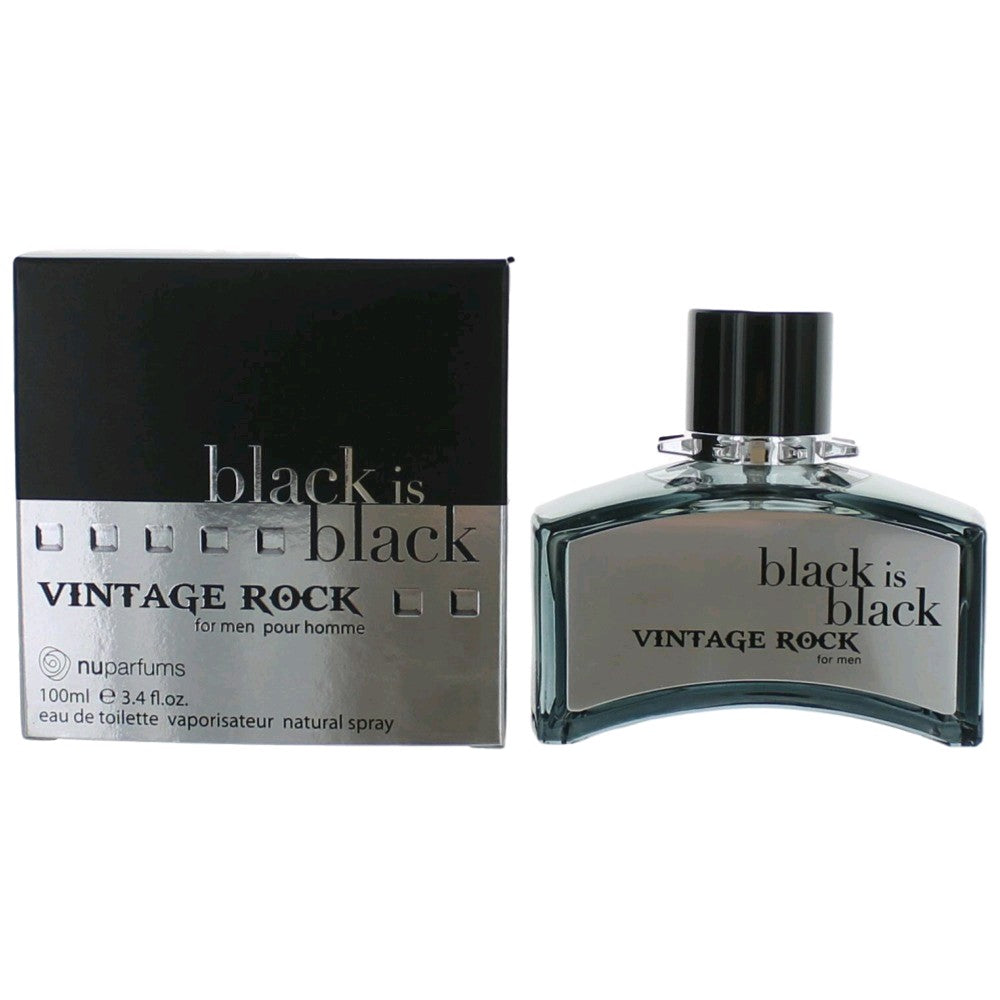 Black is Black Vintage Rock by NuParfumes 3.3 oz Eau de Toilette Spray Cologne for Men