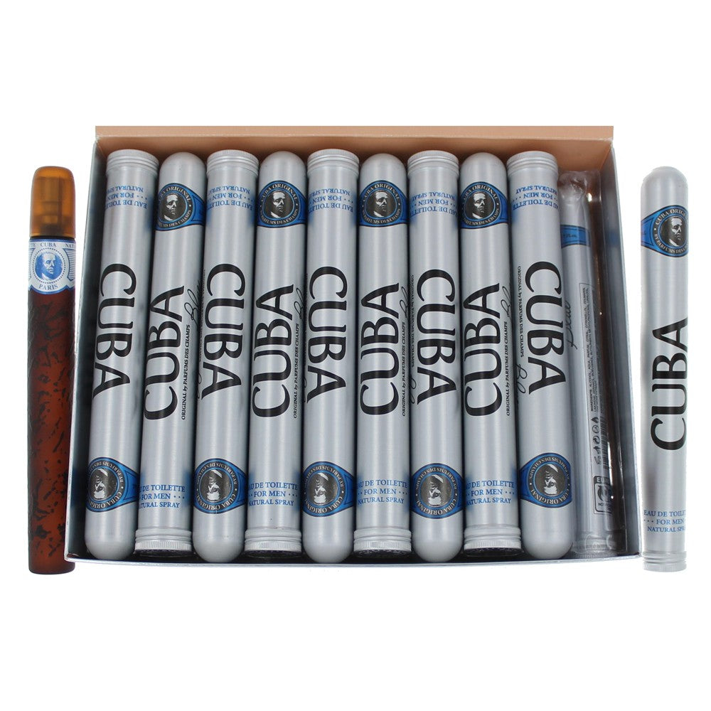 Cuba Blue by Cuba 1.17 oz Eau de Toilette Spray Cologne for Men. Pack of 20