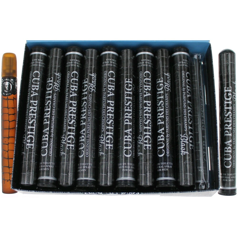 Cuba Prestige Black by Cuba 1.17 oz Eau de Toilette Spray Cologne for Men. Pack of 20
