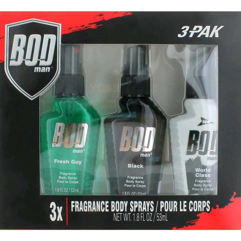 Bod Man by Parfums De Coeur 3 Piece Gift Set for Men