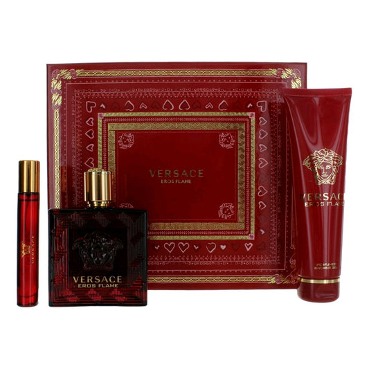 Eros Flame by Versace 3 Piece Gift Set for Men