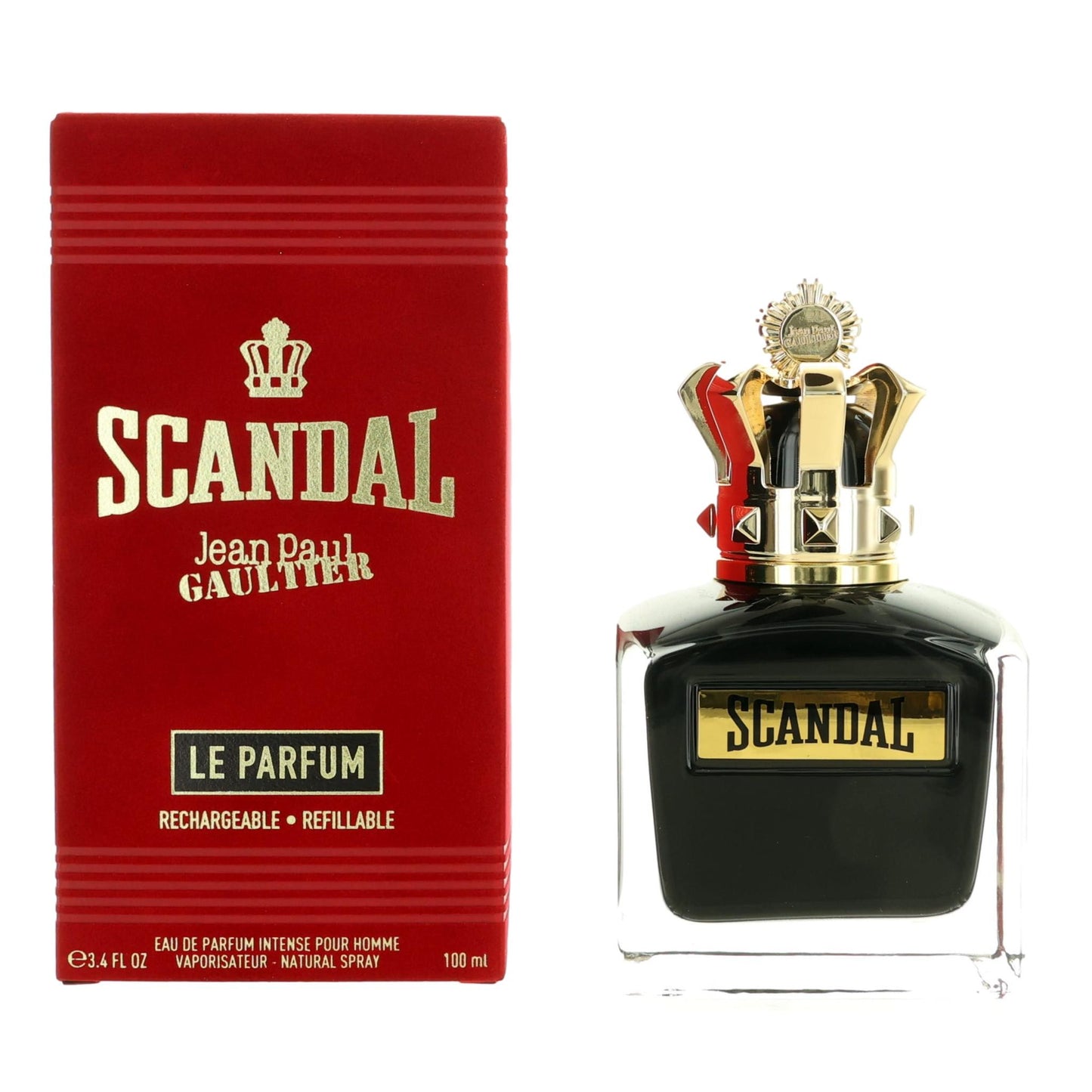 Scandal Le Parfum 3.4 oz Eau de Parfum Intense Rechargeable Spray Cologne for Men