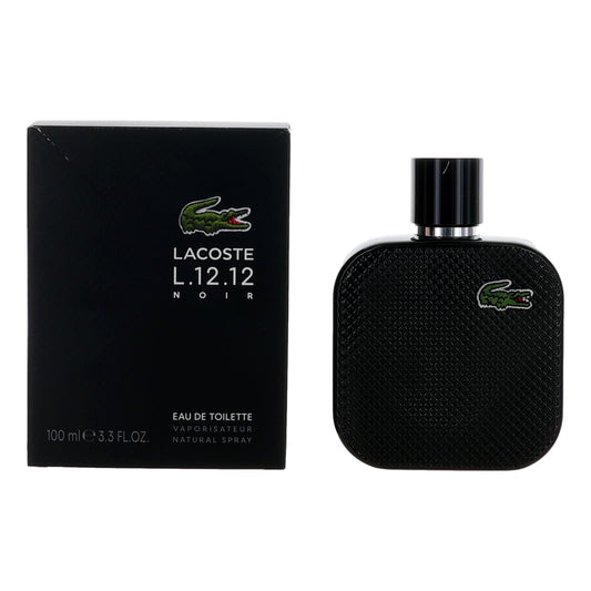 Lacose L. 12.12 Black Noir by Lacoste 3.3 oz Eau de Toilette Spray Cologne for Men
