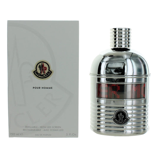 Moncler Pour Homme by Moncler 5 oz Refillable Eau de Parfum Spray Cologne for Men with LED Screen