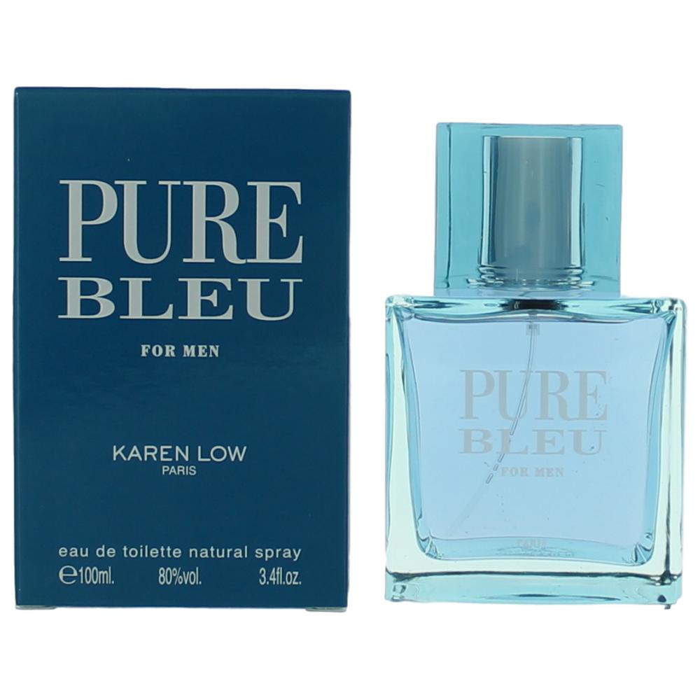 Pure Bleu by Karen Low 3.4 oz Eau de Toilette Spray Cologne for Men