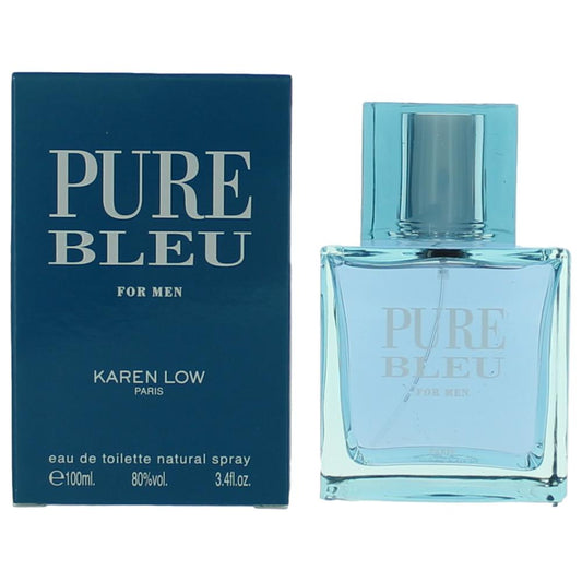 Pure Bleu by Karen Low 3.4 oz Eau de Toilette Spray Cologne for Men