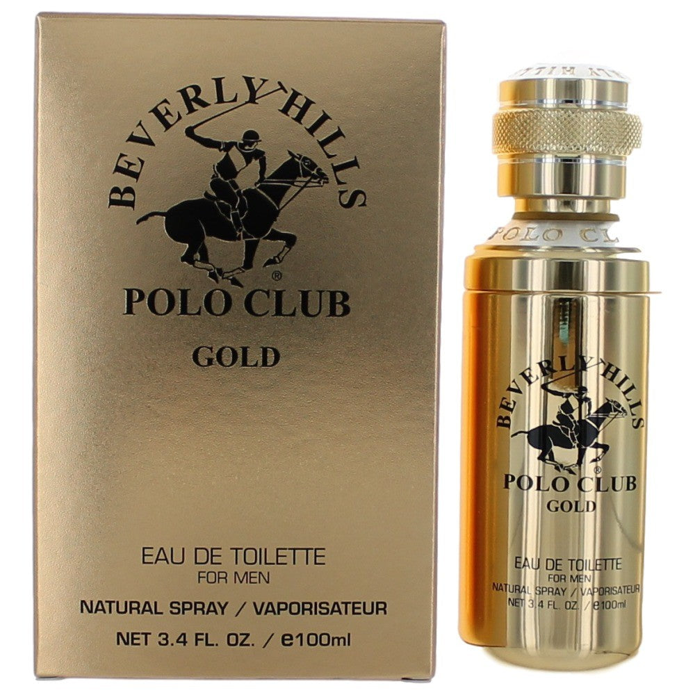 BHPC Gold by Beverly Hills Polo Club 3.4 oz Eau de Toilette Spray Cologne for Men