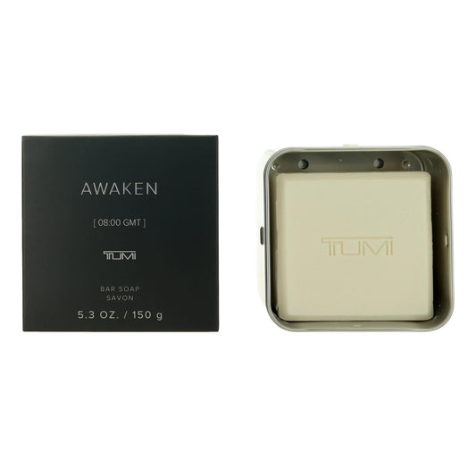 Awaken [08:00 GMT] by Tumi 5.3 oz Bar Soap Men with Aluminum Case.