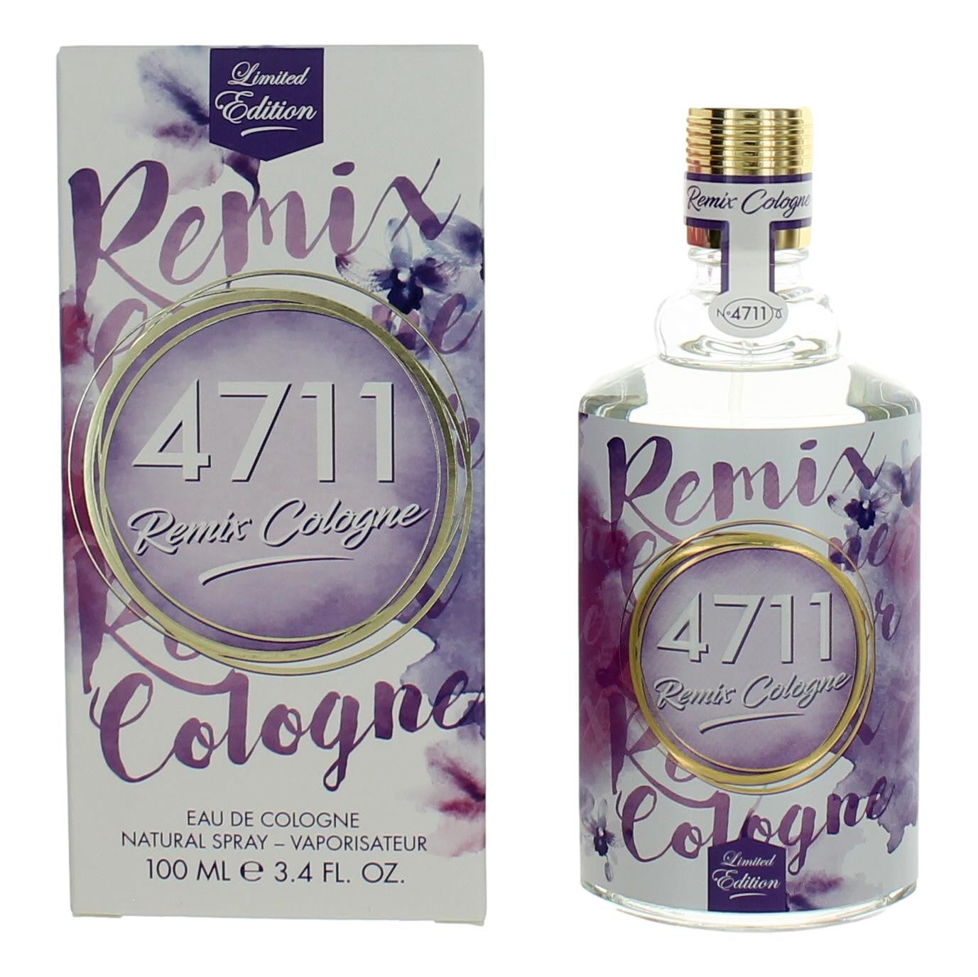 4711 Remix Cologne Lavender by Muelhens 3.4 oz Eau De Cologne Spray Perfume for Unisex