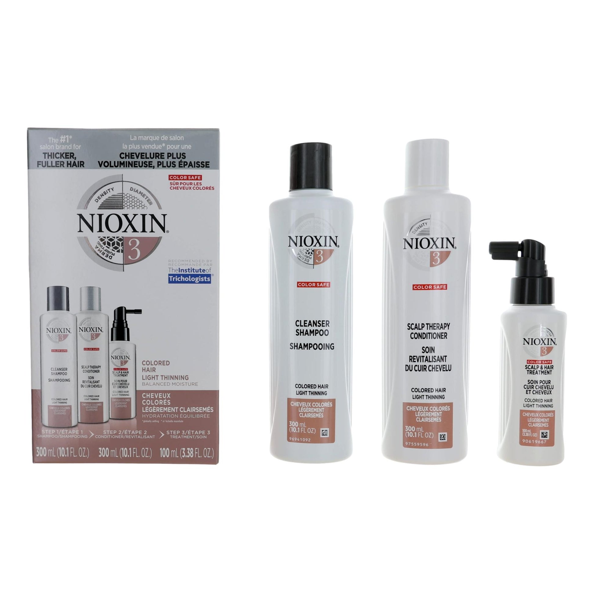 Nioxin 3D Care System Kit 3 For Colored Hair Light Thinning Balanced Moisture