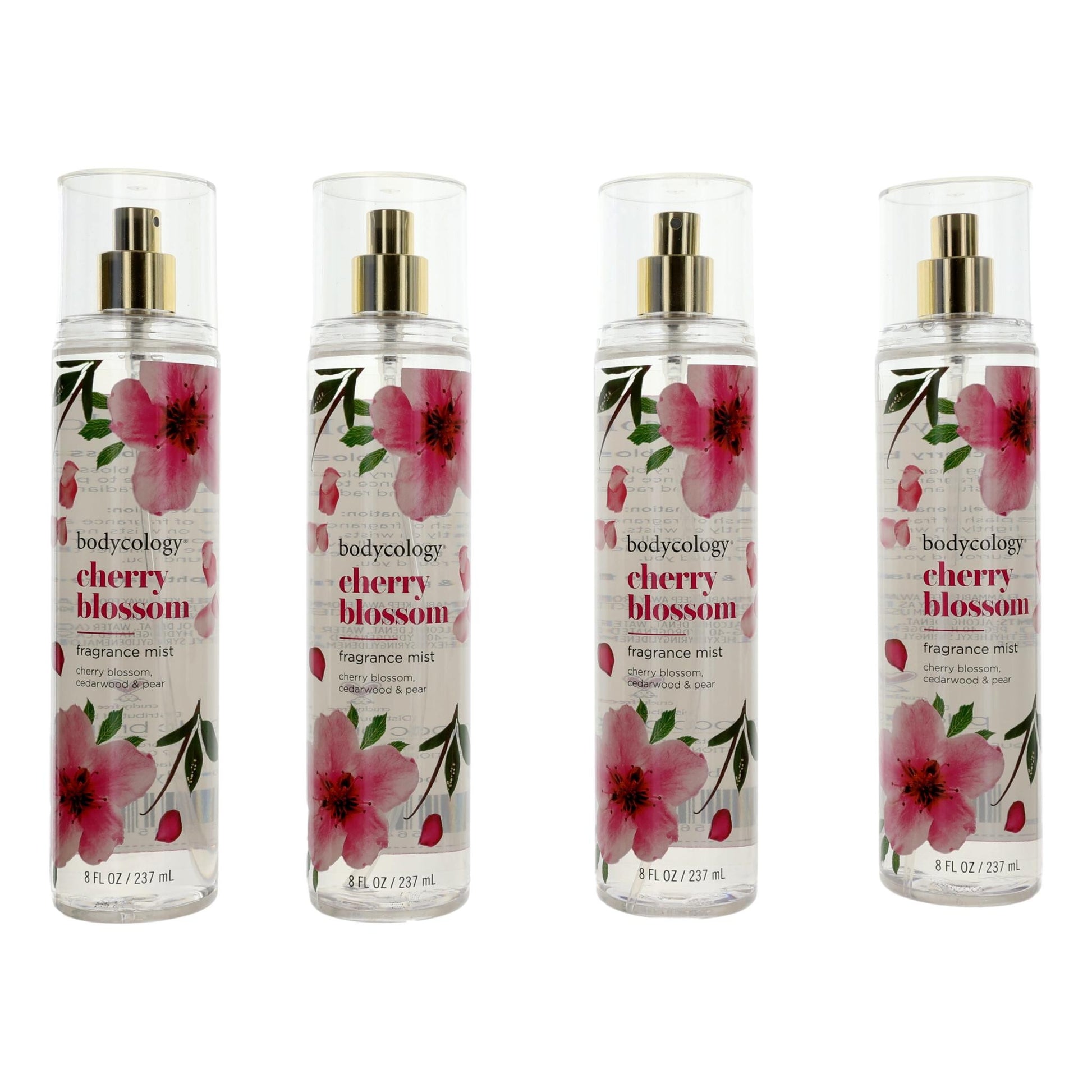 Cherry Blossom by Bodycology 4 Pack 8 oz Fragrance Mist for Women