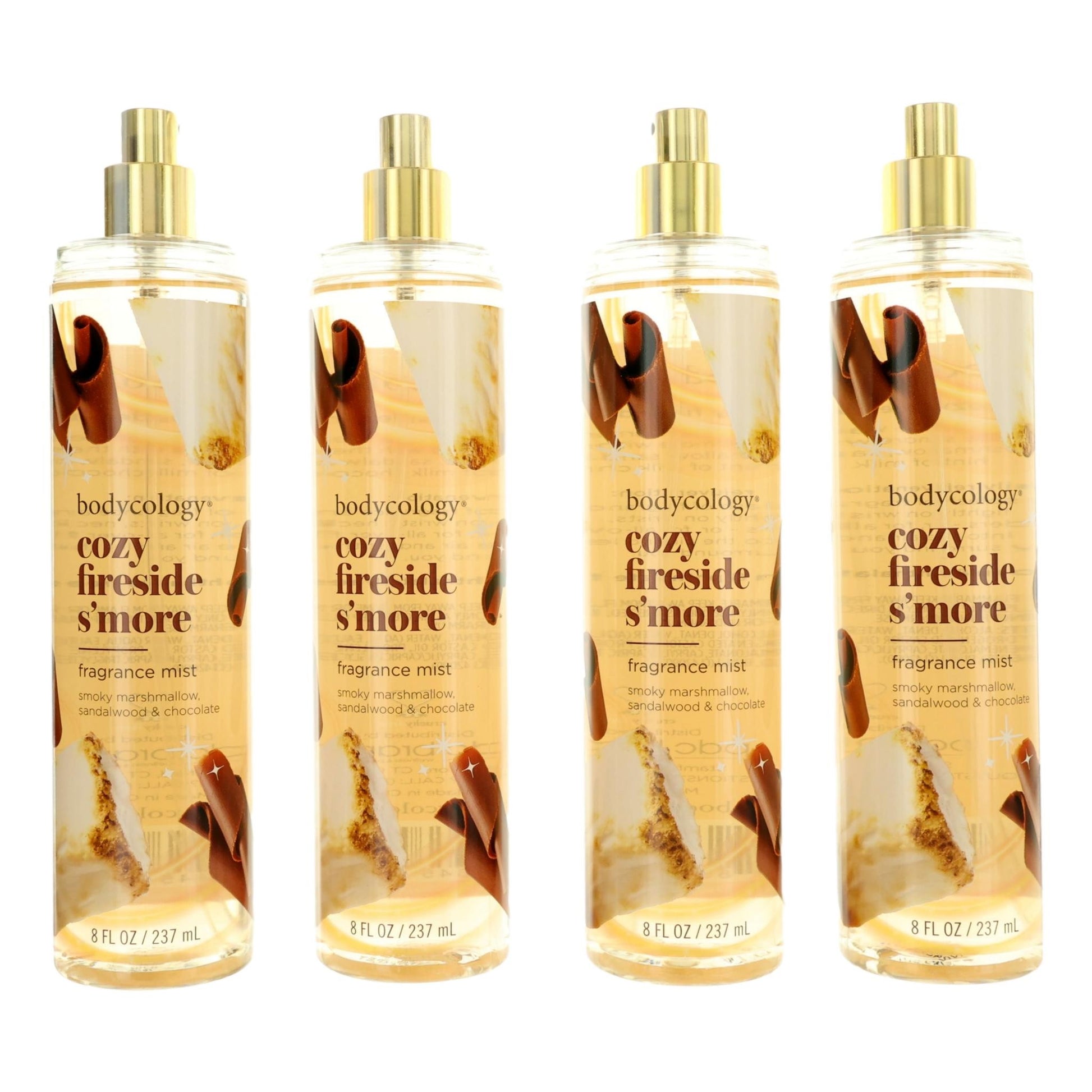 C ozy Fireside S'more by Bodycology 4 Pack 8 oz Fragrance Mist Women