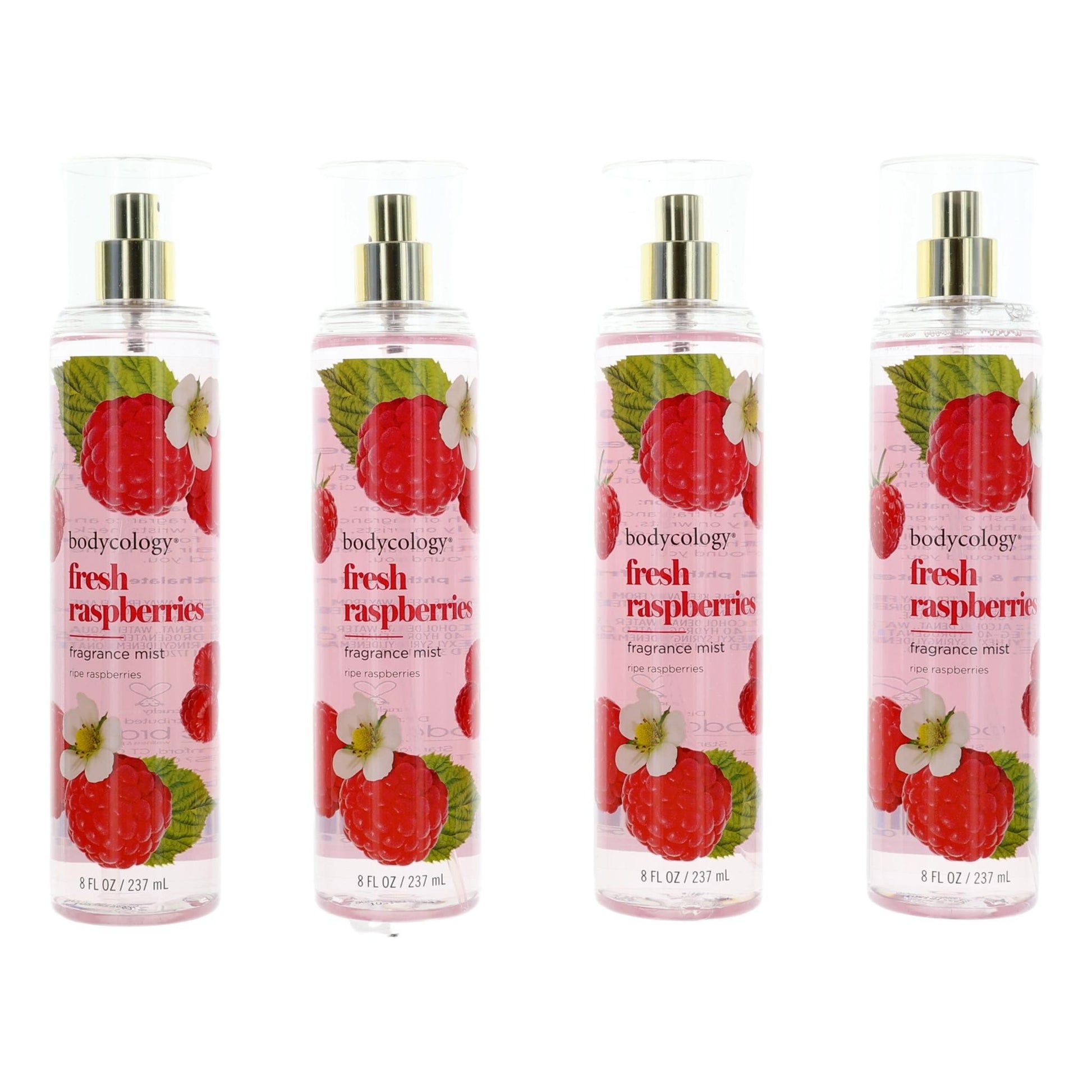 Fresh Raspberries by Bodycology 4 Pack 8 oz Fragrance Mist for Women