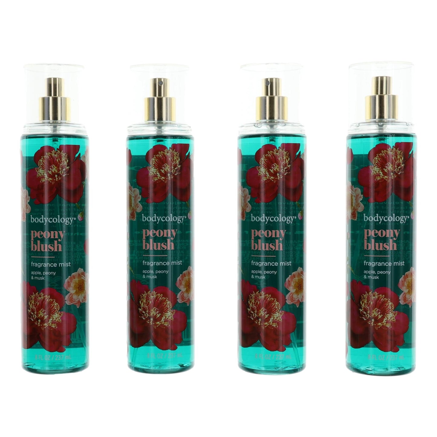 Peony Blush by Bodycology 4 Pack 8 oz Fragrance Mist for Women
